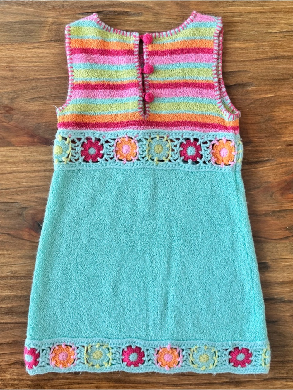 Deux par Deux Multicolor Crochet Knit Dress Size 3 - Picture 8 of 10